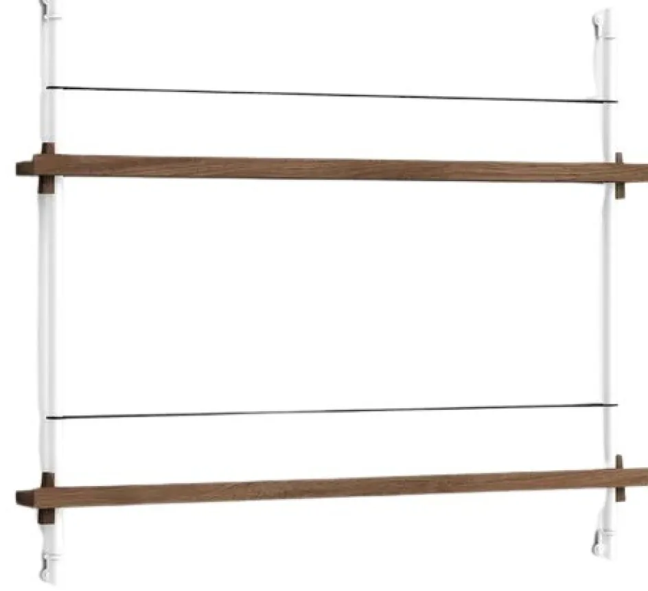 Best MOEBE Magasinreol S/85x73 cm, Hvid/Røget Eg