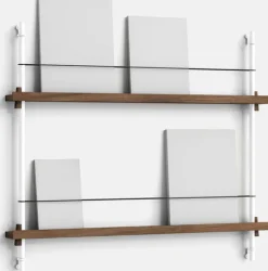 Best MOEBE Magasinreol S/85x73 cm, Hvid/Røget Eg