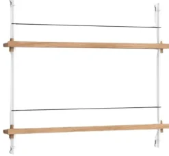 Online MOEBE Magasinreol S/85x73 cm, Hvid/Eg