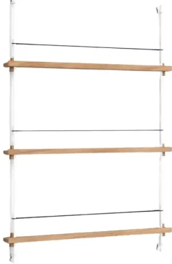 Hot MOEBE Magasinreol 123x85 cm, Hvid/Eg