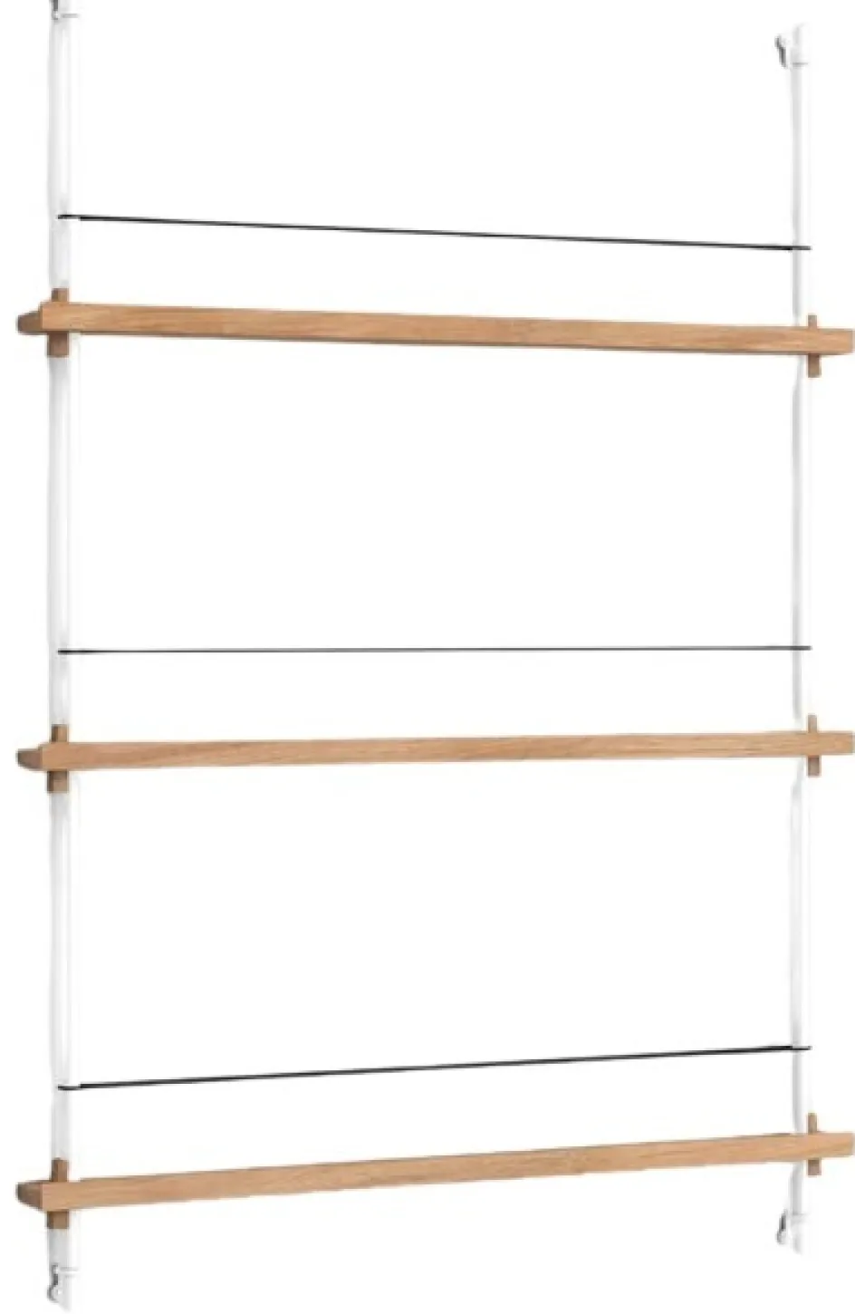 Hot MOEBE Magasinreol 123x85 cm, Hvid/Eg