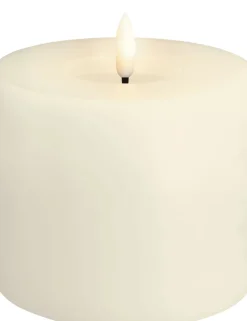 Moods & More Stearinlys|Led Stearinlys > Bloklys m. Smelteeffekt LED ?9,9xH10 cm, Ivory