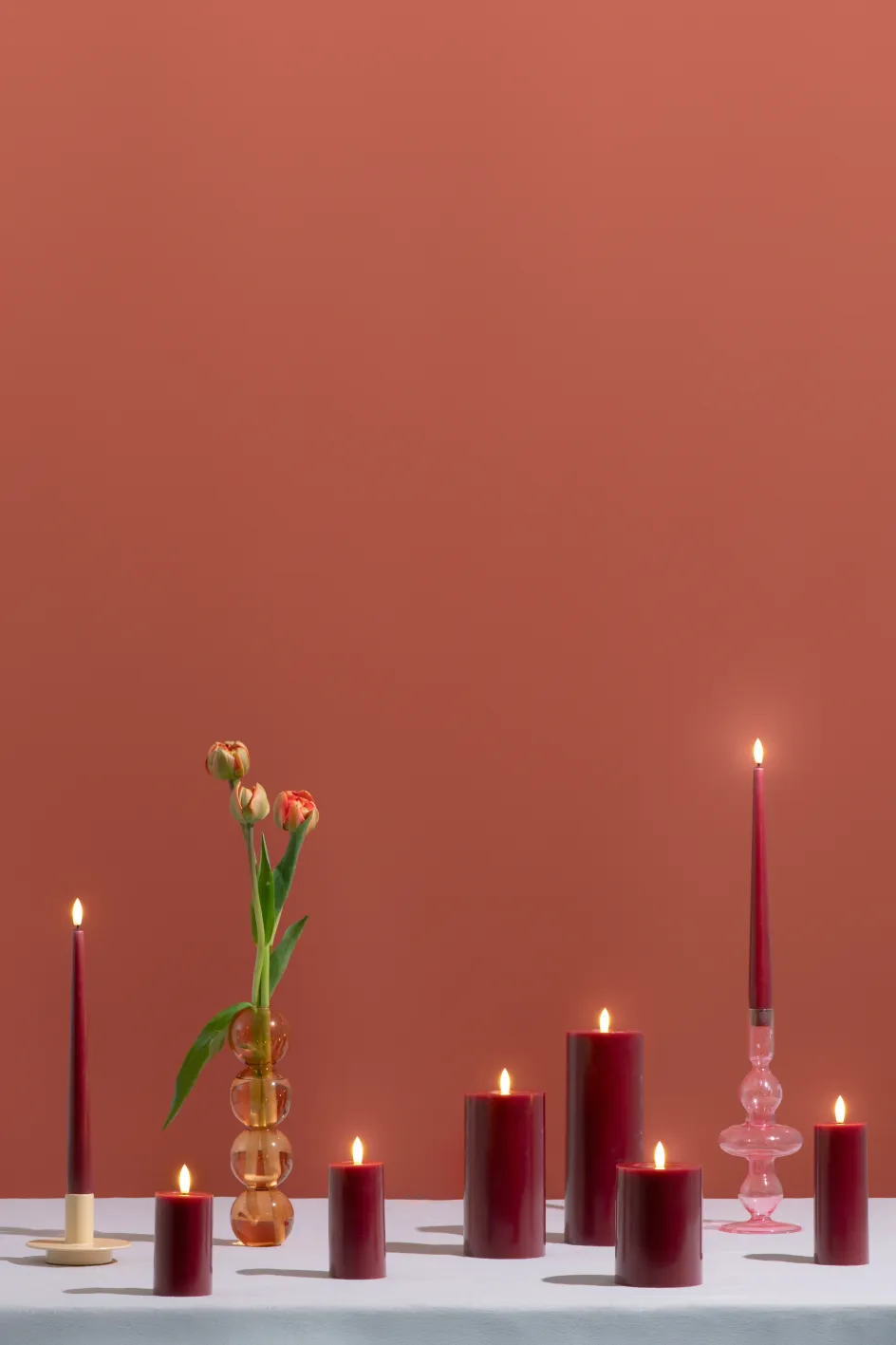 New Moods & More Bloklys m. Smelteeffekt LED , Cranberry Red