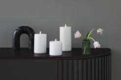 Clearance Bloklys m. Smelteeffekt LED Ø9,9xH20 cm, Stearinlys|Led Stearinlys