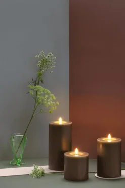 Bloklys m. Smelteeffekt LED , Stearinlys|Led Stearinlys