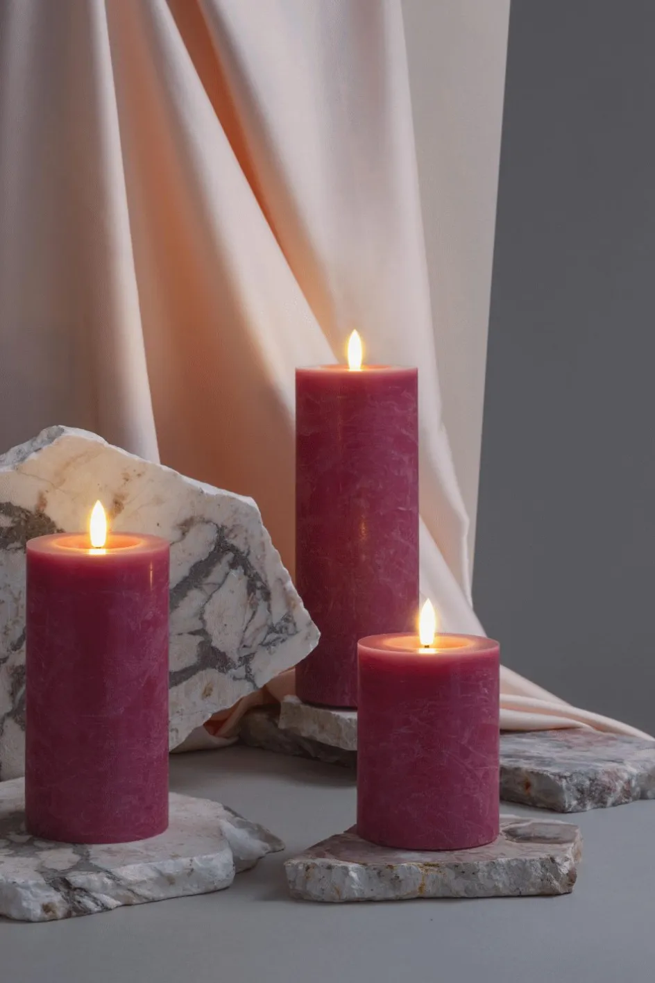 Sale Moods & More Bloklys Rustik m. Smelteeffekt LED , Vintage Rose