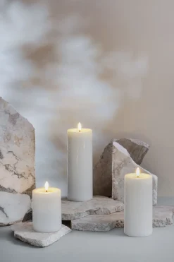 Best Moods & More Bloklys Rustik m. Smelteeffekt LED , Classic White