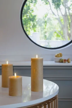 Discount Bloklys Rustik m. Smelteeffekt LED , Stearinlys|Led Stearinlys