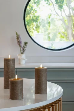 Online Bloklys Rustik m. Smelteeffekt LED , Stearinlys|Led Stearinlys