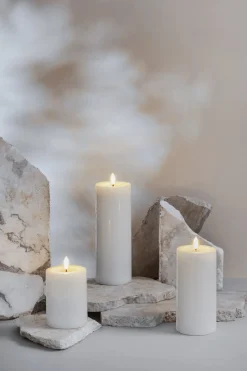 Clearance Moods & More Bloklys Rustik m. Smelteeffekt LED , Classic White