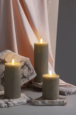 Best Bloklys Rustik m. Smelteeffekt LED , Stearinlys|Led Stearinlys