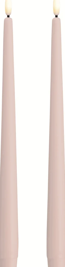 Hot Kronelys LED 2 stk. ?2,3xH30 cm, Light Rose Stearinlys|Led Stearinlys