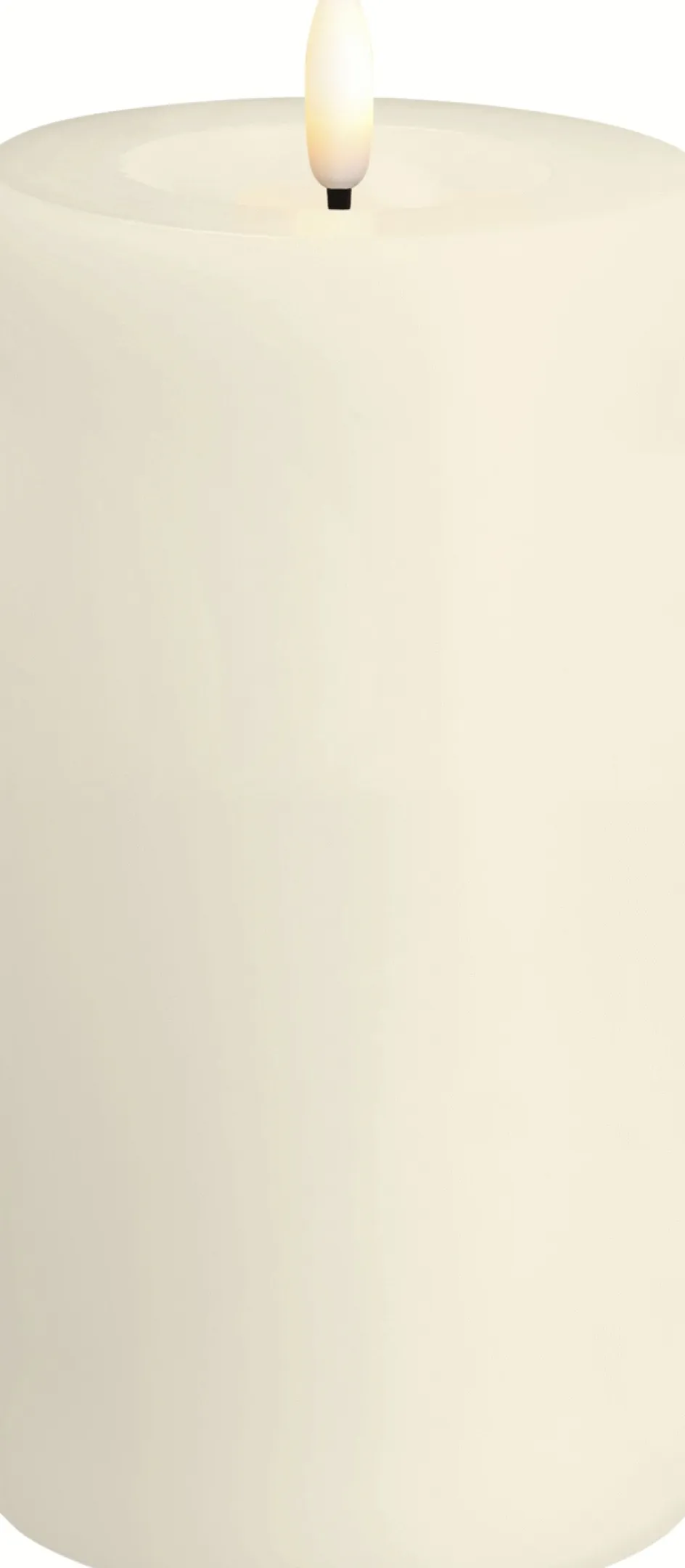 Discount Moods & More Bloklys m. Smelteeffekt LED ?7,4xH15 cm, Ivory