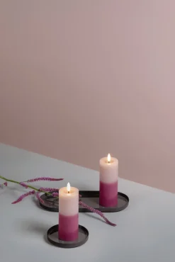 New Moods & More Bloklys m. Smelteeffekt LED ?4,9xH12,5 cm, Rosa