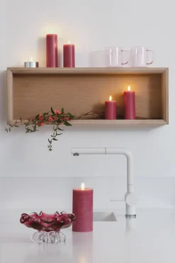 Discount Bloklys m. Smelteeffekt LED и4,9xH15 cm, Stearinlys|Led Stearinlys