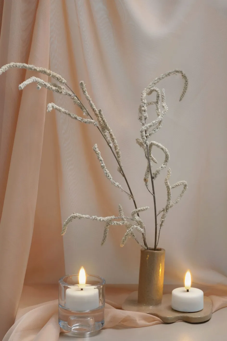 Hot Moods & More Fyrfadslys LED 2 stk. Ø3,9xH2 cm, Hvid