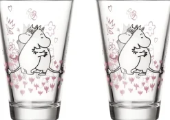 Clearance Mumi 30 års Jubilæum Drikkeglas 2 stk. 30 cl, Kærlighed Vandglas