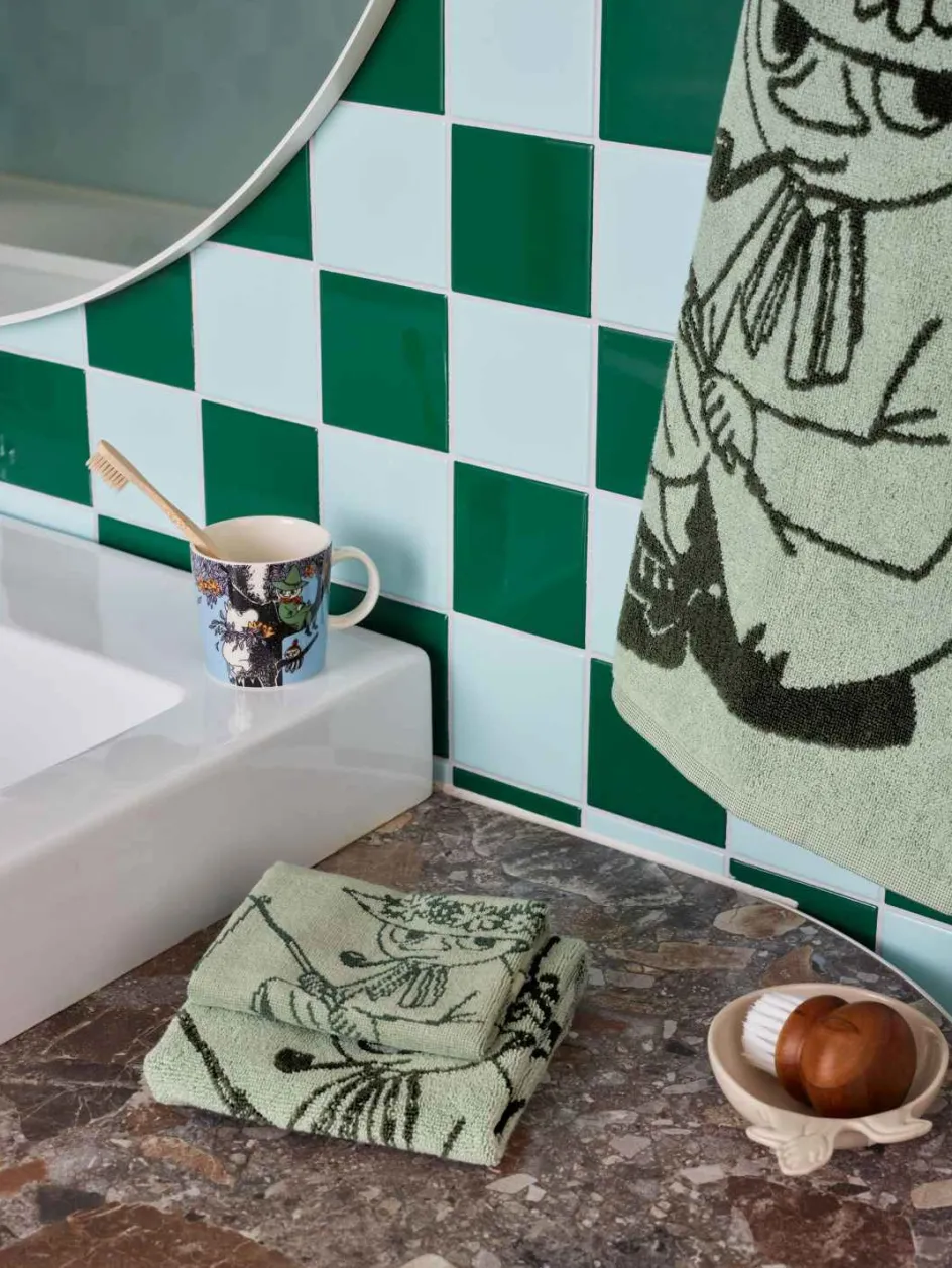 New Moomin Arabia Mumi Håndklæde , Mumrikken/Grøn