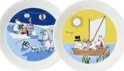 Best Moomin Arabia Mumi Tallerkensæt 19 cm, Lejrbål & Sejlads
