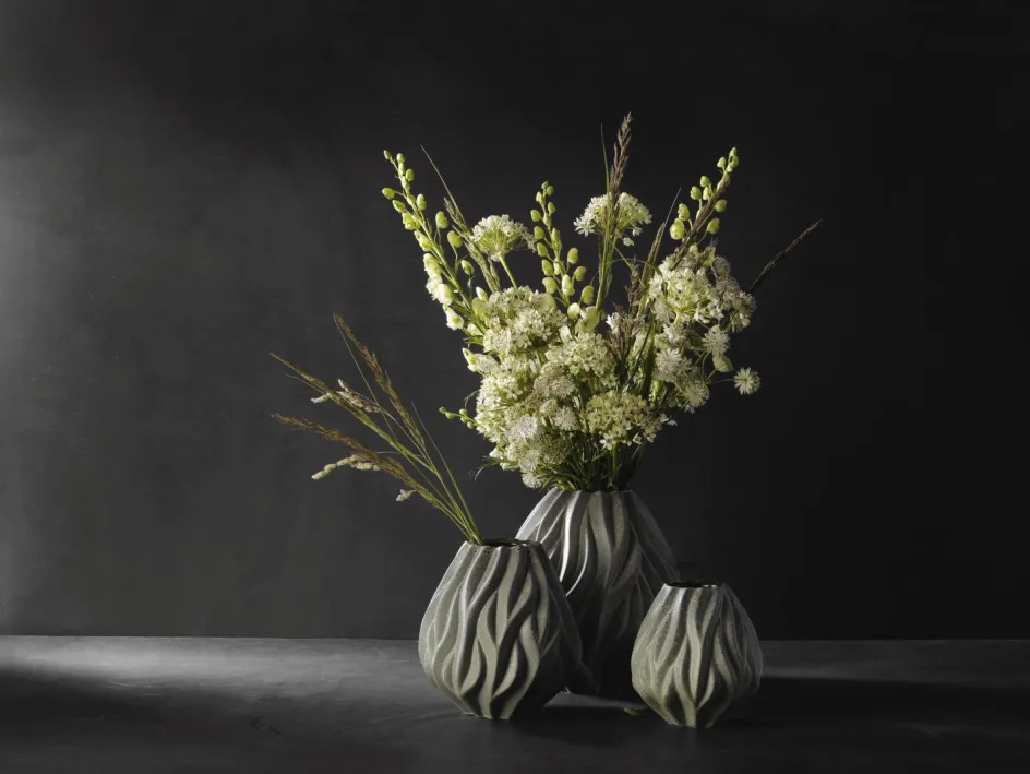 New Morsø Flame Vase H, Grå