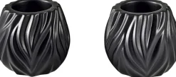 Outlet Morsø Flame Fyrfadsstage 2 stk. H6,8 cm, Sort