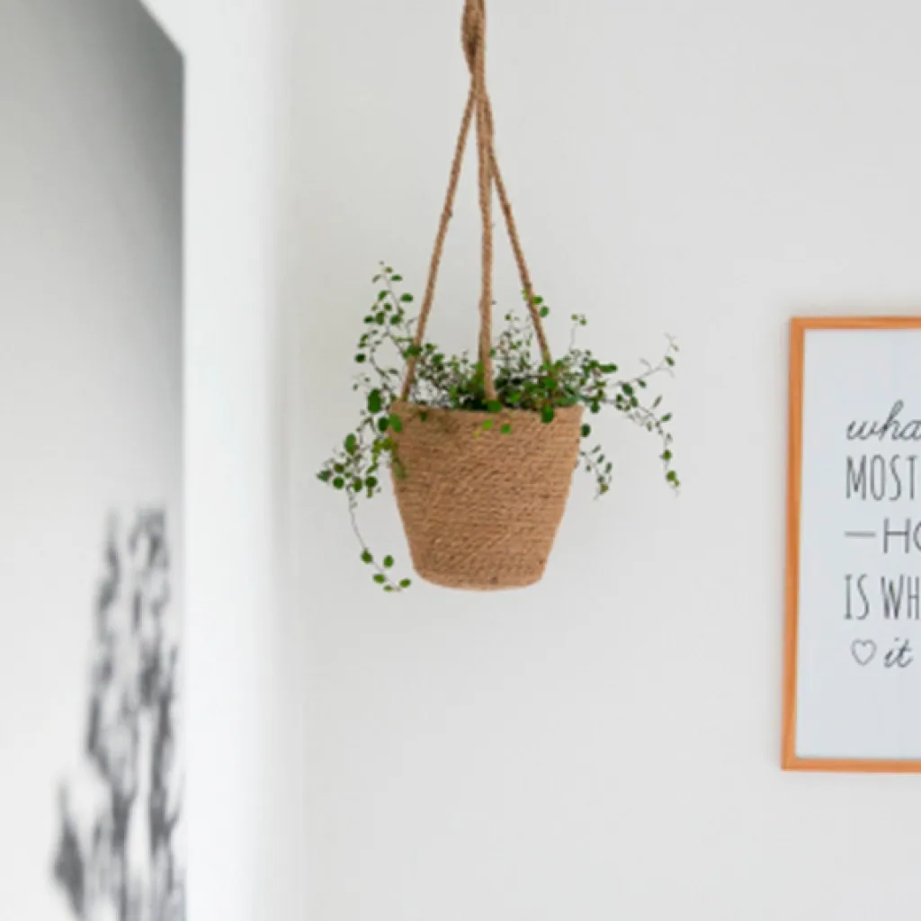 MOUD Home Stue|Urtepotter Og Krukker > Jute Hængepotte H16 cm, Natur