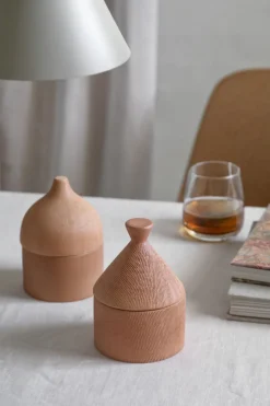 New MOUD Home Rustic Krukke m. Låg H14.5 cm, Terracotta