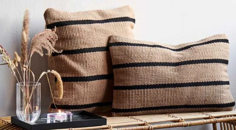 Best MOUD Home Stripe Pudebetræk , Beige/Sort