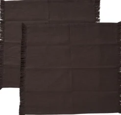 Sale Muubs Umami Stofserviet 45x45 cm, Sort/Brun