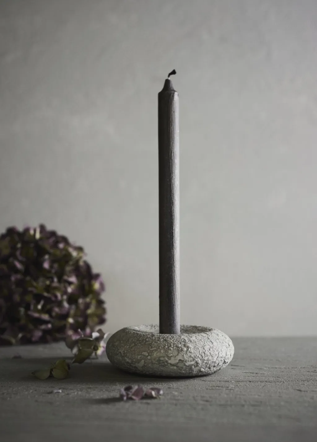 Clearance Luna Lysestage Ø13 cm, Grå Lysestager