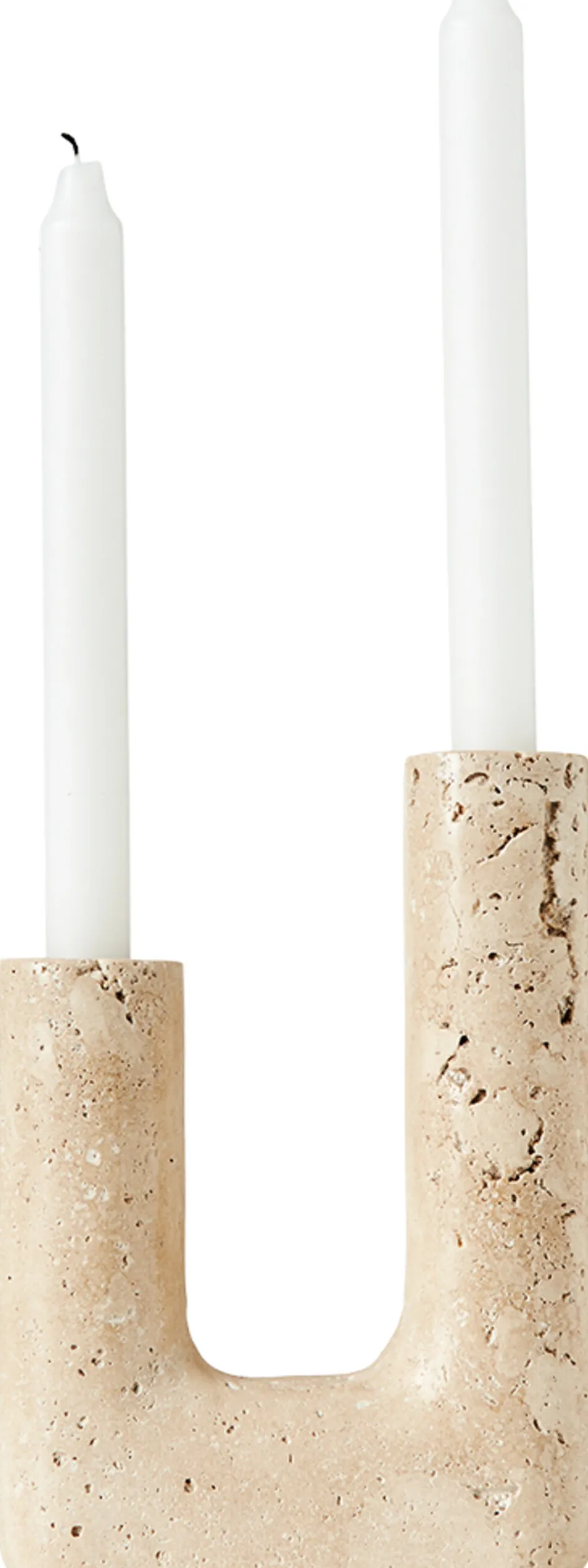 Clearance Muubs Minerva Lysestage H20 cm, Travertine