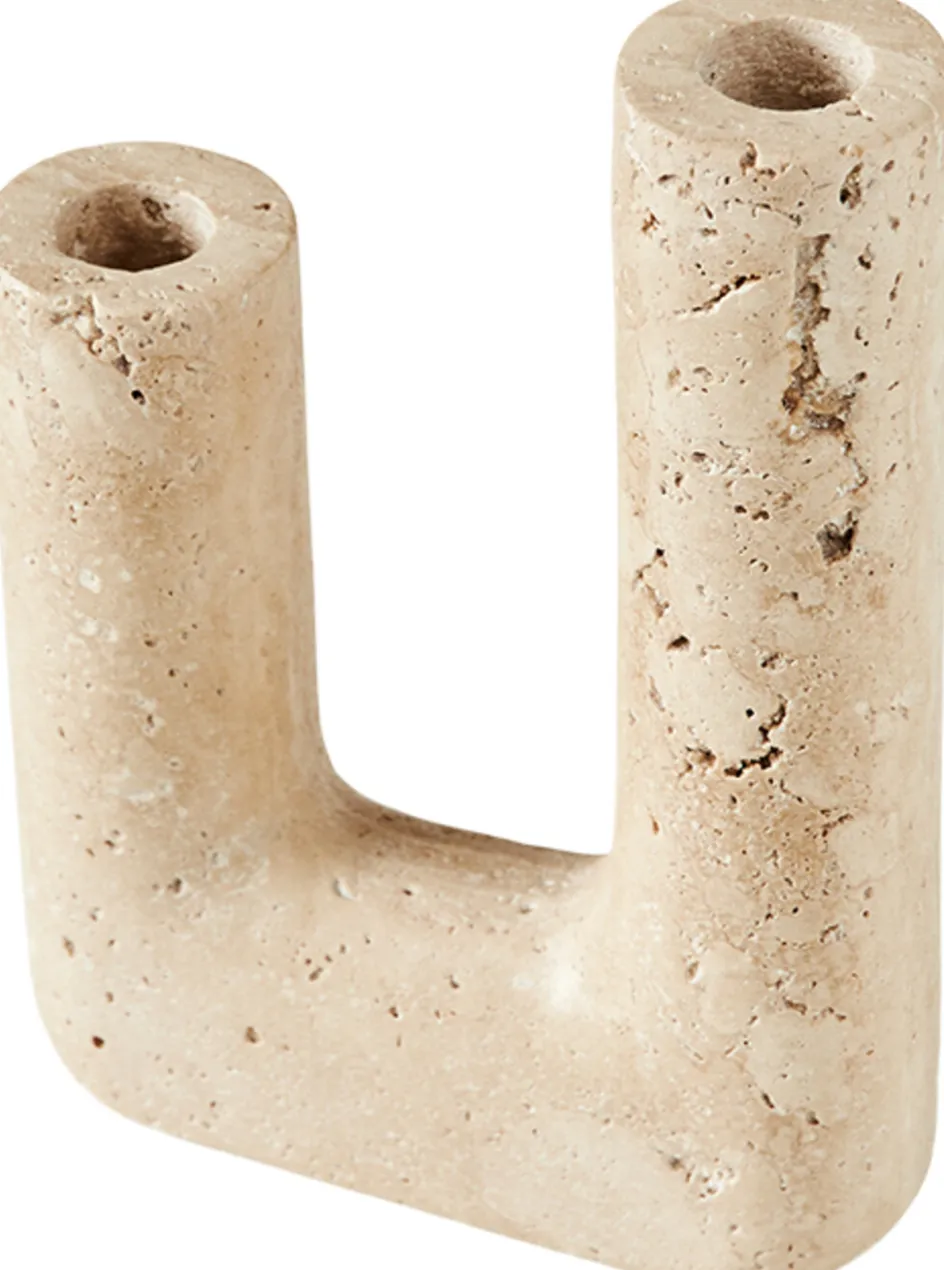 Clearance Muubs Minerva Lysestage H20 cm, Travertine