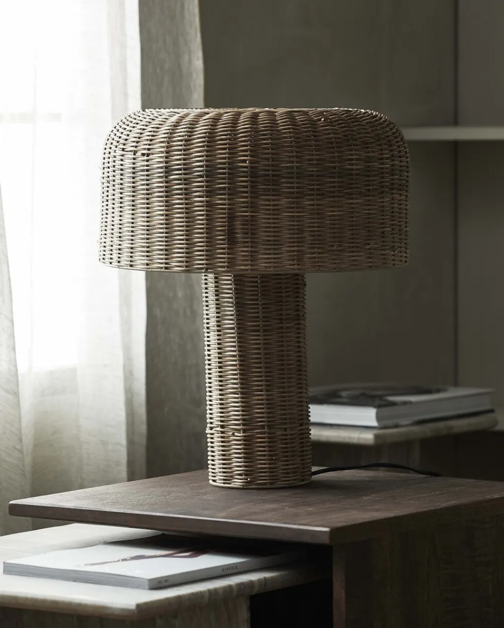 Atum Bordlampe H50 cm, Flettet Sukkerrør Lamper Til Kontoret|Lamper Til Soveværelset