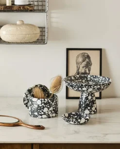 Sale Nordal Mules Opbevaringskrukke H, Sort/Hvid