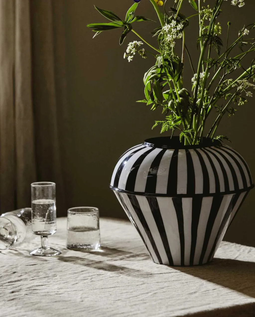 Sale Sipura Vase H25 cm, Sort/Hvid Stue|Vaser
