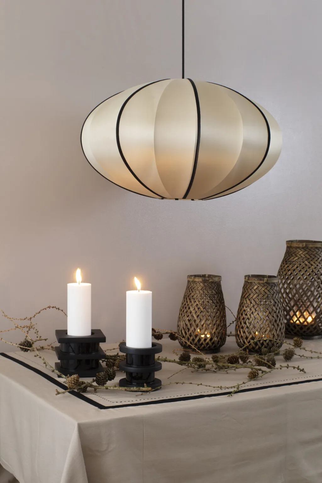 Outlet Indochina Classic Lampeskærm Pumpkin Ø65 cm, Kit/Sort Børn Lamper Til Soveværelset|Lamper Til Børneværelset