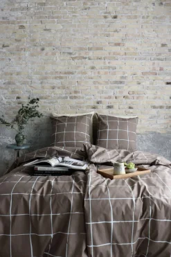Outlet OMHU x Mads Barfod Wave Grid Sengetøj , Taupe