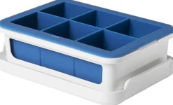 OXO Isterningebakke m. Låg, Hvid/Blå