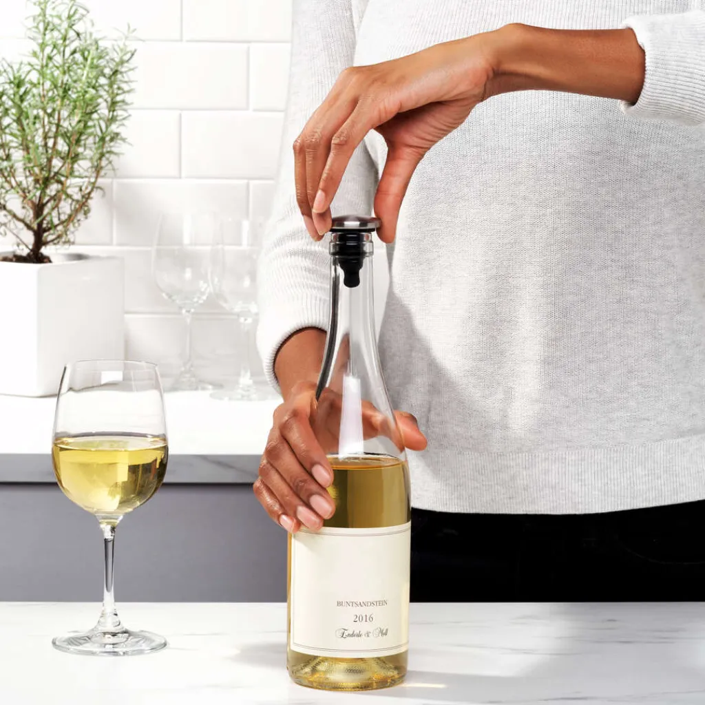 OXO Vin- Og Skænkepropper > Selvlukkende Vinprop 2 stk, Sort