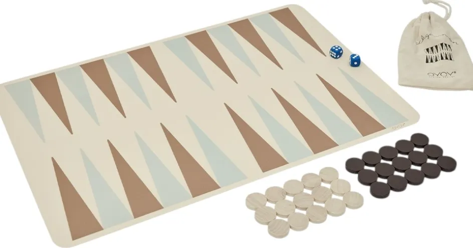Hot OYOY Backgammon 33,5x49 cm, Caramel/Blå