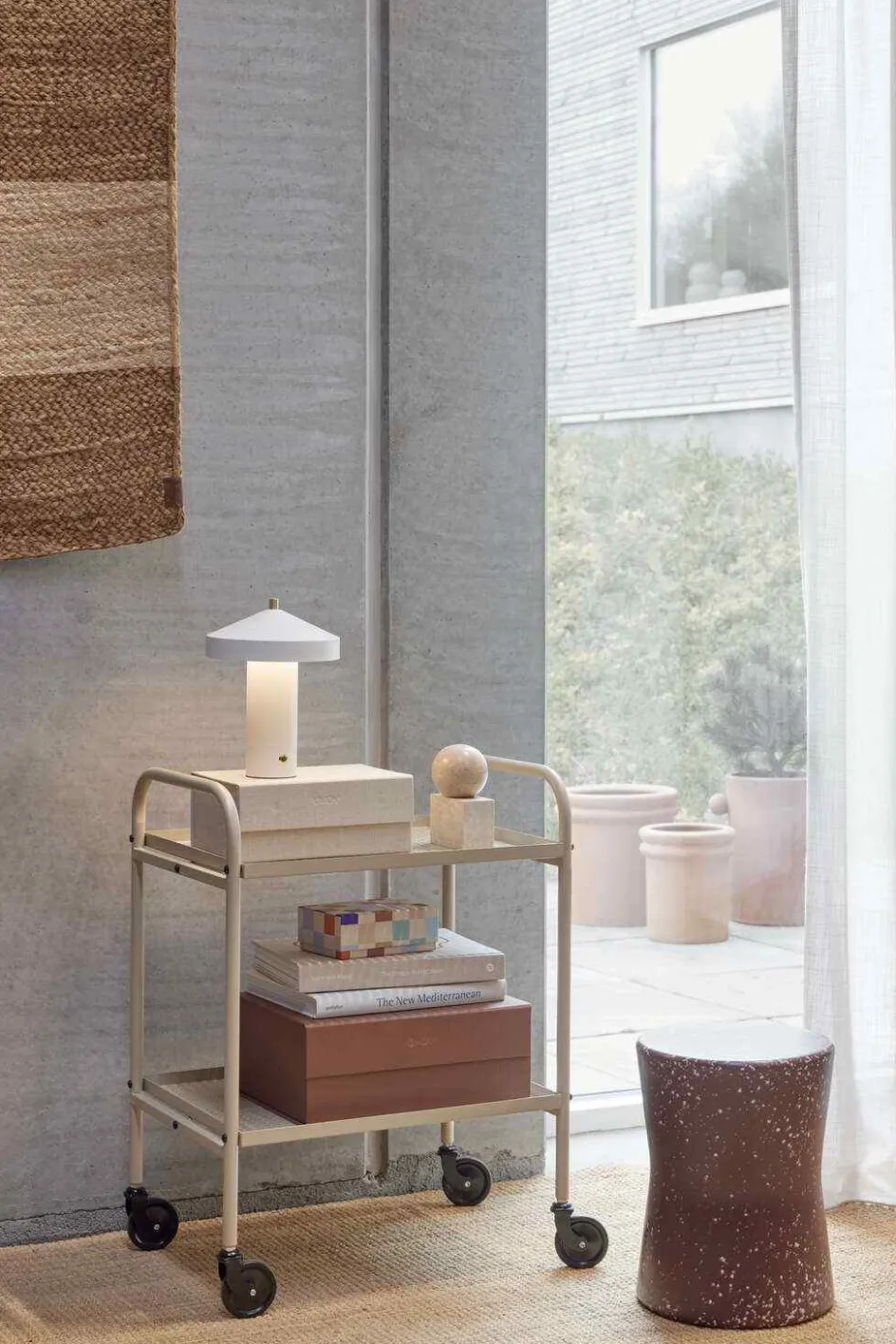 Outlet OYOY Maki Trolley H70 cm, Clay