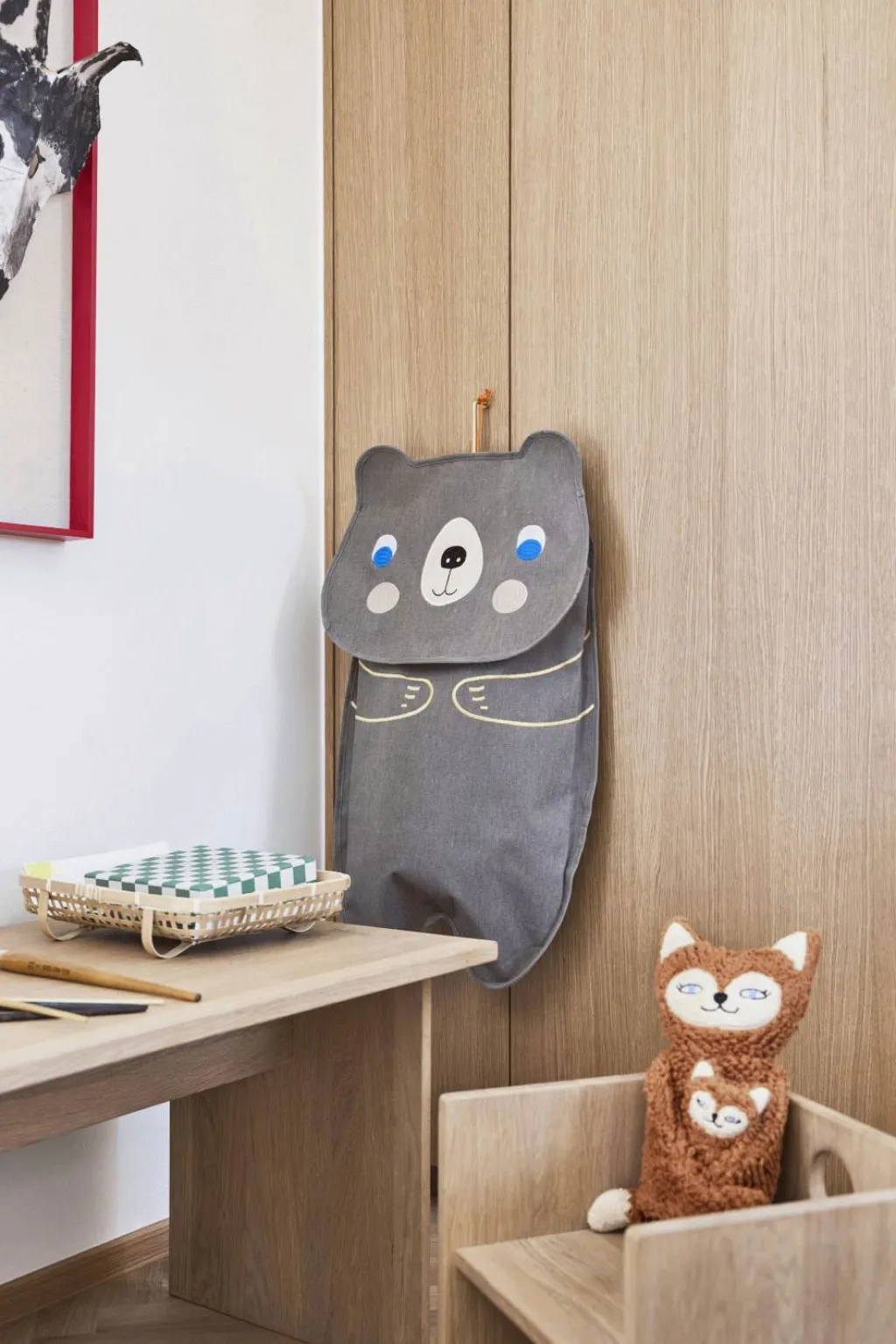 Clearance Darling Bear Vægopbevaring 40x77 cm, Brun Børn Børneværelse|Interiør Til Børneværelset