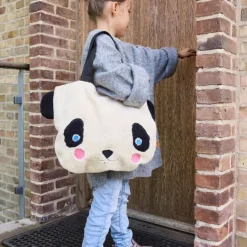Darling Panda Mulepose 40x32 cm, Hvid/Sort Børn Tasker Og Muleposer|Opbevaring Til Børneværelset
