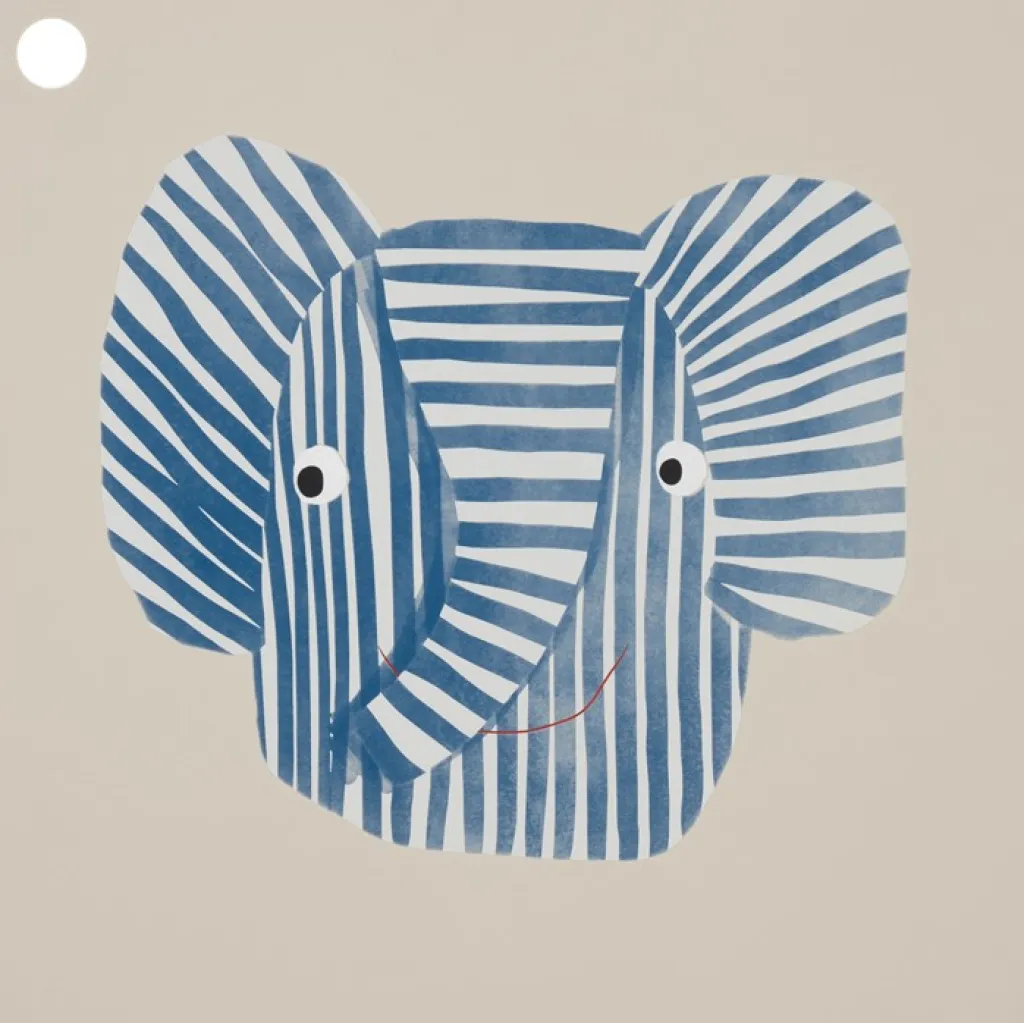 Online Dækkeserviet Elefant Erik 38x38 cm, Blå Dækkeservietter