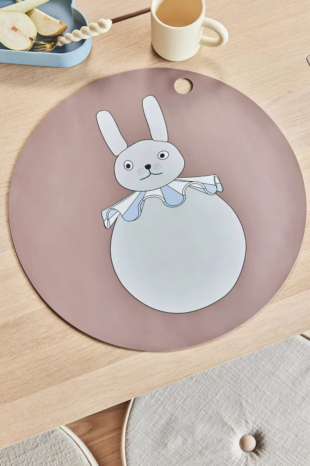 Outlet Dækkeserviet Pompom Kanin Ø39 cm, Clay Dækkeservietter