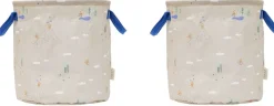 Hot Foxy Opbevaringskurv 2 stk. H32 cm, Beige/Blå Børn Opbevaring Til Børneværelset|Børneværelse