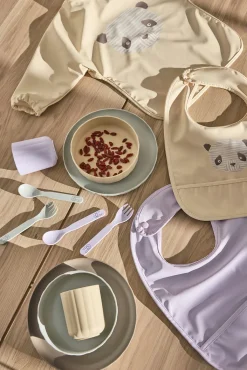 Børn OYOY Mini Hagesmække Og Savlesmække|Hagesmække > Langærmet Hagesmæk Lun Lun Panda 74 cm