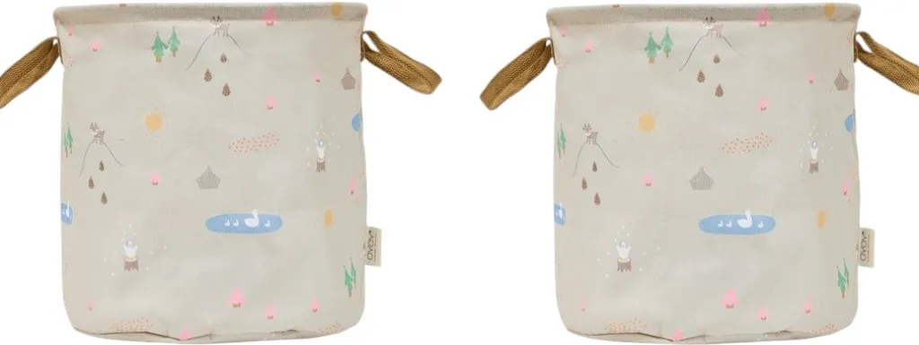 Børn OYOY Mini Opbevaring Til Børneværelset|Børneværelse > Opbevaringskurv Hjort og And 2 stk. H32 cm, Beige