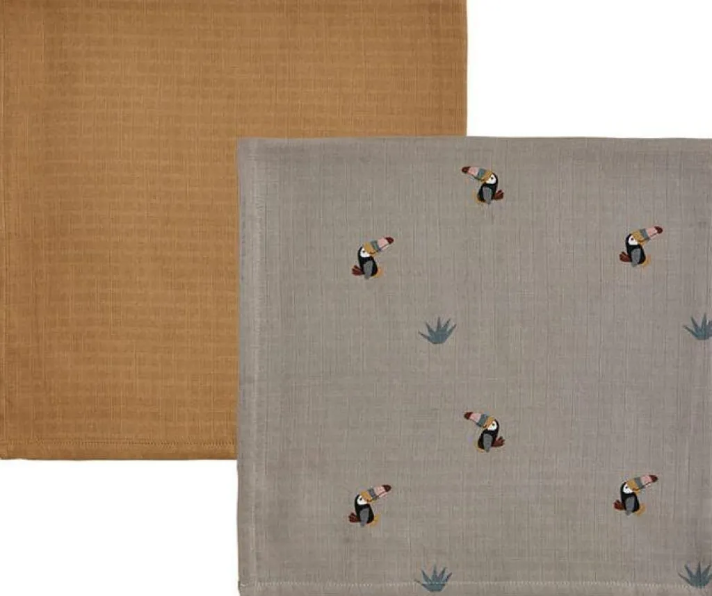 Best Stofble Tukan 2 stk. 70x70 cm, Clay/Caramel Børn Stofbleer|Stofbleer