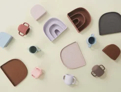 Børn OYOY Mini Børnetallerkener|Børnetallerkener > Tallerken og Skål Regnbue 2 stk, Caramel